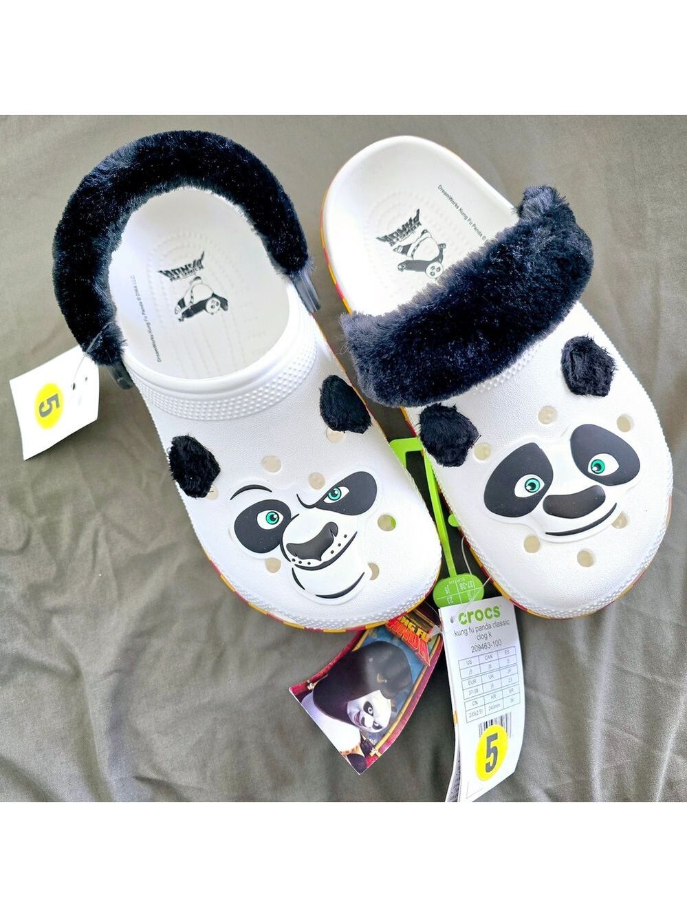 NEW! CROCS Kung Fu Panda Classic Clogs Kids Size 5